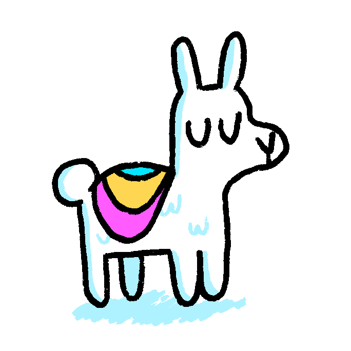 Animated image of a llama.